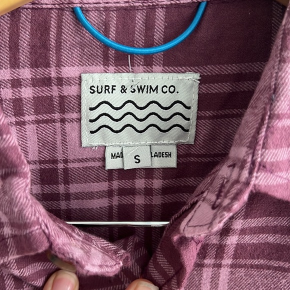 Mens Surf & Swim Co. Flannel Plaid Button Down Overshirt Size S NWT - Picture 2 of 10